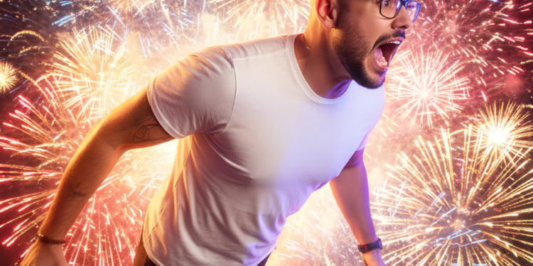 Como criar uma imagem cinematográfica absurda com IA (fogos, explosões e zero dignidade)